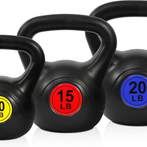 Solid Cast Iron Kettlebell with Vinyl Coating