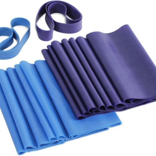Flat Loop Resistance Band Set with Exercise Chart