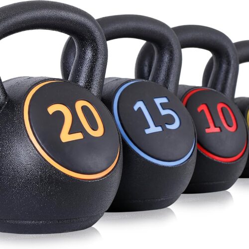 Coated Cement Filled Kettlebell Set
